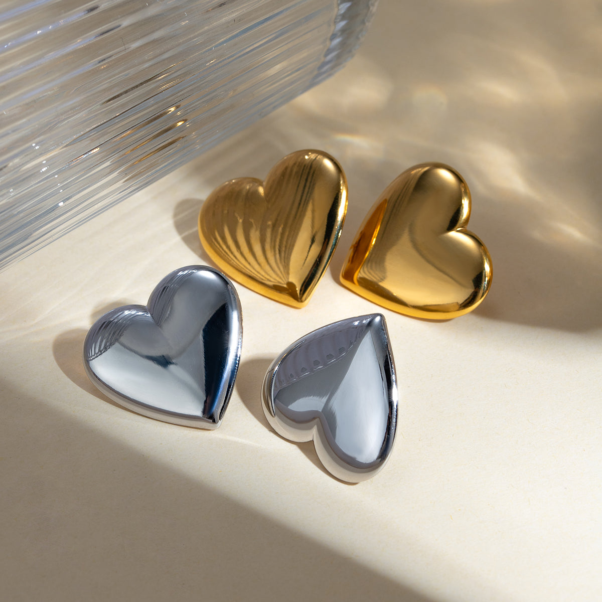 Stainless Steel Heart Stud Earrings Stainless Steel Heart Stud Earrings